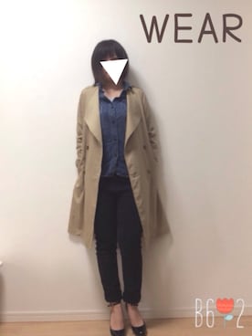 「e.r.g*（イーアールジー）のアイテム（ジャケット/アウター）」を使った、ゆあ。さん（レディース・158cm）の春コーディネート