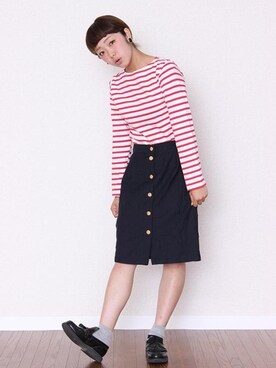 「前髪ぱっつん」｜ツメ。さん（レディース・153cm・20代）の春コーディネート
