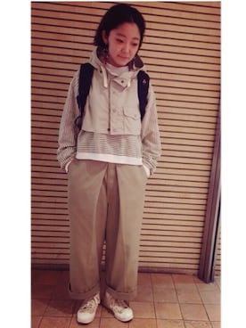 「Engineered Garments（エンジニアードガーメンツ）のアイテム（ジャケット/アウター）」を使った、ツメ。さん（レディース・153cm）の春コーディネート
