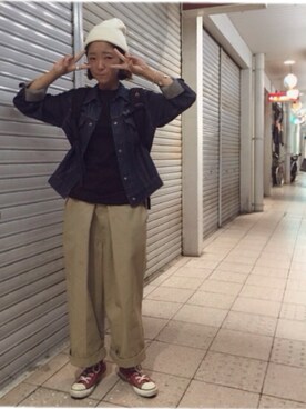 「BEAMS BOY（ビームスボーイ）のTOYO×BEAMS BOY / VIET-NAM T（Tシャツ/カットソー）」を使った、ツメ。さん（レディース・153cm）の秋コーディネート