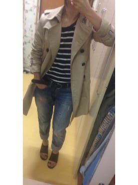 「BURBERRY（バーバリー）のアイテム（トレンチコート、ベージュ系）」を使った、minicooper_Bさん（レディース・160cm）の春コーディネート