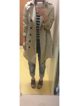「BURBERRY（バーバリー）のアイテム（トレンチコート、ベージュ系）」を使った、minicooper_Bさん（レディース・160cm）の春コーディネート