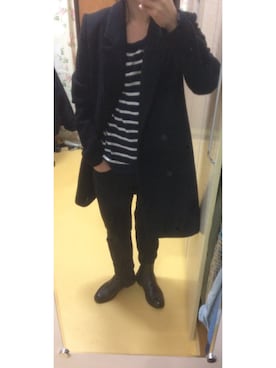 「UNIQLO（ユニクロ）のアイテム（その他パンツ、ブラック系）」を使った、minicooper_Bさん（レディース・160cm）の春コーディネート
