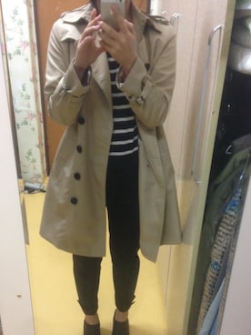 「BURBERRY（バーバリー）のアイテム（トレンチコート、ベージュ系）」を使った、minicooper_Bさん（レディース・160cm）の春コーディネート