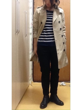 「BURBERRY（バーバリー）のアイテム（トレンチコート、ベージュ系）」を使った、minicooper_Bさん（レディース・160cm）の春コーディネート