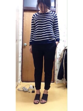 「ZARA（ザラ）のアイテム（スラックス、ブラック系）」を使った、minicooper_Bさん（レディース・160cm）の春コーディネート