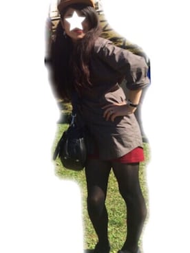 「GU（ジーユー）のアイテム（シャツ/ブラウス、グリーン系）」を使った、NORIKOさん（レディース・155cm）の秋コーディネート