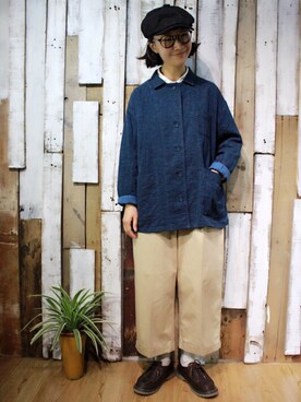 「SM2（エスエムツー）のアイテム（ブルゾン）」を使った、岛石小川さん（レディース・158cm）の秋コーディネート