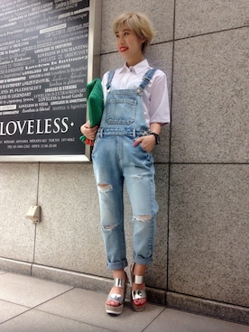 「LOVELESS WOMENS（ラブレス　ウィメンズ）のアイテム（オールインワン・サロペット）」を使った、yaa.hさん（レディース・156cm）の夏コーディネート