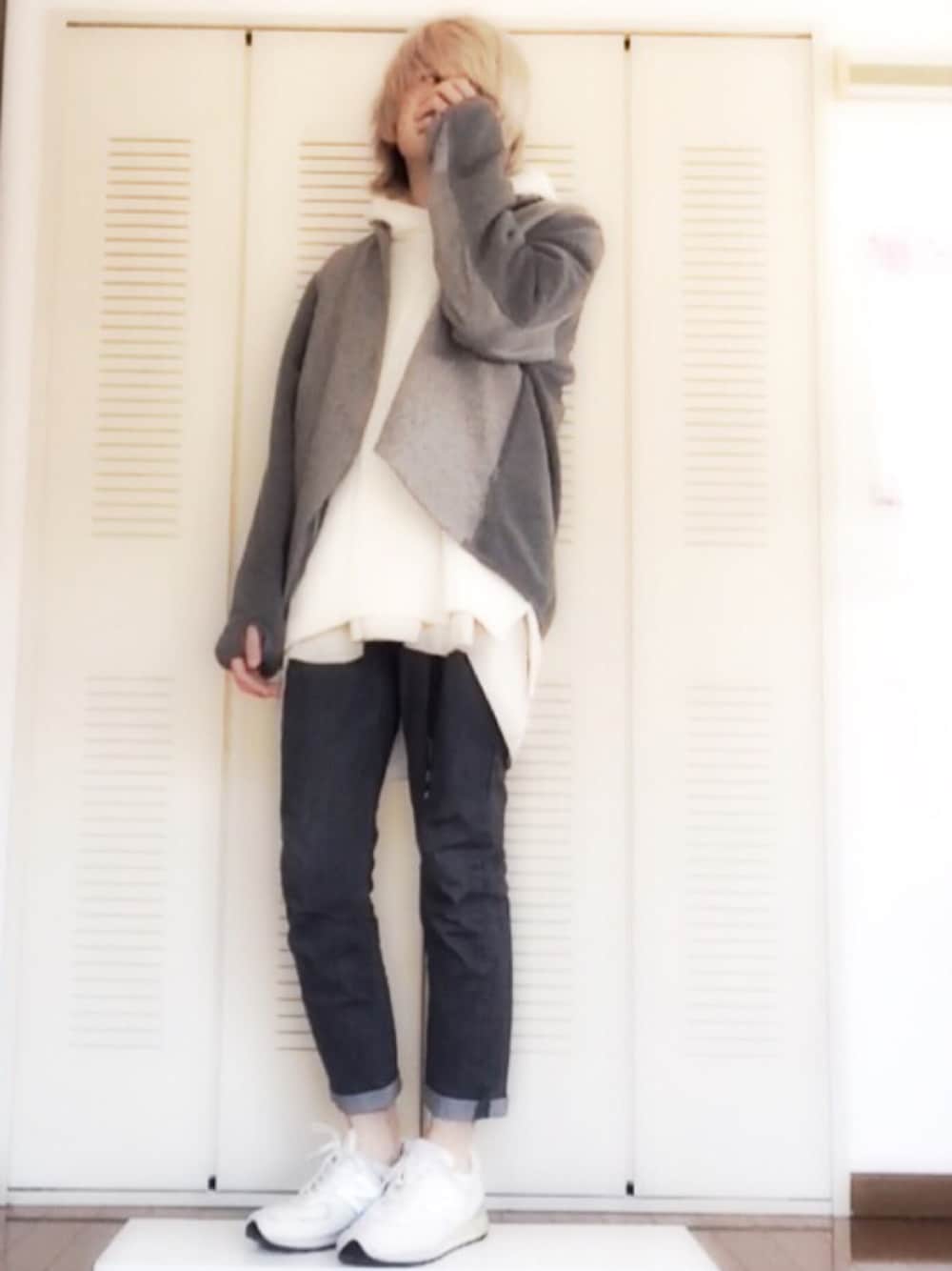 「ganryu、crepuscule、bukht、Levi's、New Balance、NEWERA、MARGIELA、☆Cry☆、WEARカラオケ部、Vライン」｜「GANRYUのジャケット（その他アウター、グレー系）」を使った、△◯【WEARカラオケ・クレゲ部】さん（メンズ・173cm）の秋コーディネートの1枚目の写真