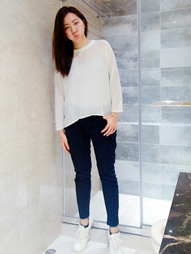 「COMMON PROJECTS（コモンプロジェクト）のアイテム（その他シューズ）」を使った、Yukariveraさん（レディース・166cm）の秋コーディネート