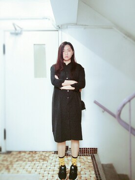 「MONKI（モンキ）のアイテム（ソックス/靴下）」を使った、Yukariveraさん（レディース・166cm）の秋コーディネート