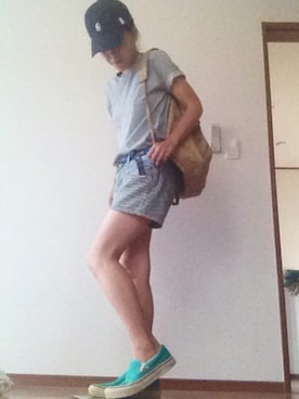 「FRAMeWORK（フレームワーク）のアイテム（キャップ）」を使った、miyoさん（レディース・155cm）の夏コーディネート