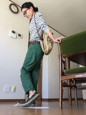 「ANGLO（アングロ）のアイテム」を使った、miyoさん（レディース・155cm）の秋コーディネート