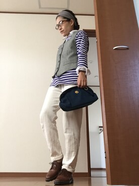 「チドリ柄」｜「アイテム（その他）」を使った、miyoさん（レディース・155cm）の秋コーディネート