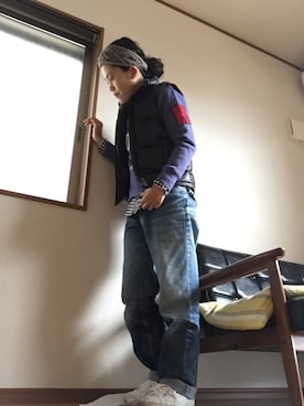 「FRAMeWORK（フレームワーク）のアイテム（ダウンベスト）」を使った、miyoさん（レディース・155cm）の冬コーディネート