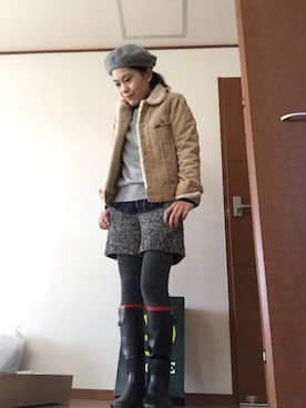 「Lee（リー）のアイテム（その他アウター）」を使った、miyoさん（レディース・155cm）の冬コーディネート