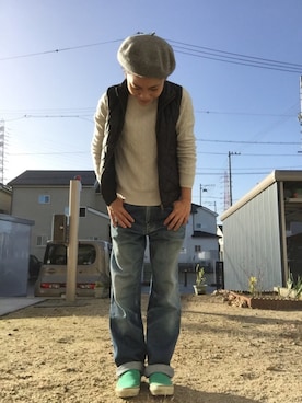 「FRAMeWORK（フレームワーク）のアイテム（ベスト）」を使った、miyoさん（レディース・155cm）の冬コーディネート