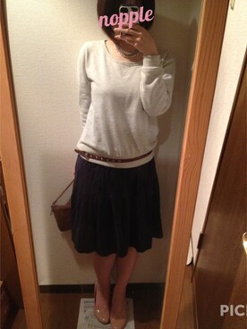 「Simplicite（サンプリシテ）のアイテム（スウェット）」を使った、noppleさん（レディース・157cm）の春コーディネート