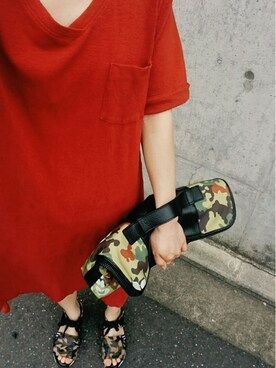 「カモ柄」｜「アイテム（ワンピース/ドレス）」を使った、TGYさん（レディース・161cm）の夏コーディネート