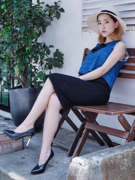 「PULL&BEAR（プルアンドベア）のアイテム（ワンピース）」を使った、Boo Chongさん（レディース・157cm）の夏コーディネート