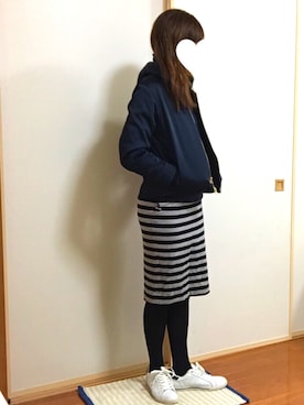 「STUDIOUS（ステュディオス）のアイテム（ミリタリージャケット）」を使った、kiriさん（レディース・164cm）の春コーディネート