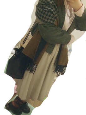 「w closet（ダブルクローゼット）のリバーシブルMA-1（ジャケット/アウター、グリーン系）」を使った、s a k i k oさん（レディース・160cm）の秋コーディネート