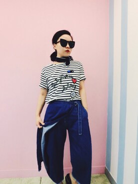 「MONKI（モンキ）のアイテム（ファッション雑貨）」を使った、Kaa Man Wongさん（レディース・160cm）の春コーディネート