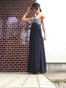 「GILFY（ギルフィー）のアイテム」を使った、かばしまあゆみさん（レディース・154cm）の夏コーディネート