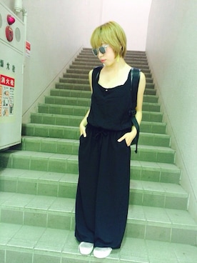 「海外セレブ風」｜「アイテム（オールインワン・サロペット）」を使った、わかな・∀・☆さん（レディース・153cm）の夏コーディネート