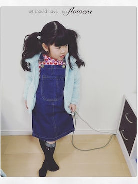 「NET（ネット）のアイテム（サロペット/オーバーオール）」を使った、kana1124さん（キッズ・100cm）の冬コーディネート