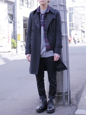 「FACTOTUM（ファクトタム）のアイテム（トレンチコート）」を使った、FACTOTUMsendaiさん（メンズ・170cm）の秋コーディネート