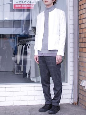 「FACTOTUM（ファクトタム）のアイテム（ノーカラージャケット）」を使った、FACTOTUMsendaiさん（メンズ・170cm）の秋コーディネート
