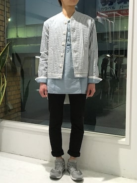 「FACTOTUM（ファクトタム）のアイテム（ノーカラージャケット）」を使った、FACTOTUMsendaiさん（メンズ・170cm）の春コーディネート