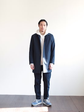 「アイテム（トレンチコート）」を使った、LOFIさん（メンズ・177cm）の春コーディネート