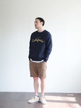 「sweatshirt」｜LOFIさん（メンズ・177cm）の春コーディネート