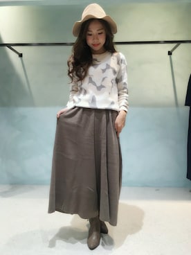 「actuel（アクチュエル）のアイテム」を使った、momoさん（レディース・163cm）の秋コーディネート