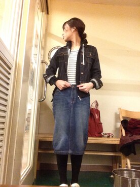 デニムジャケットを使った タイトスカートデニム の人気ファッションコーディネート Wear