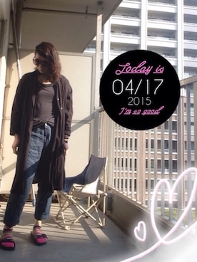 「ショップコート」｜「アイテム（シャツワンピース）」を使った、naocoさん（レディース・155cm）の春コーディネート