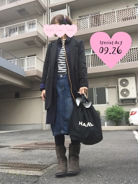 「仕事着」｜「アイテム（チェスターコート）」を使った、naocoさん（レディース・155cm）の秋コーディネート