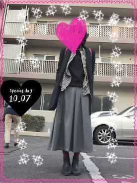 「仕事着」｜「アイテム（ジャージ）」を使った、naocoさん（レディース・155cm）の秋コーディネート