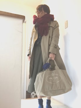 「仕事コーデ」｜「アイテム（トレンチコート）」を使った、naocoさん（レディース・155cm）の春コーディネート