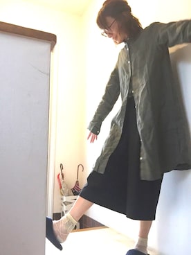 「仕事着」｜「アイテム（シャツワンピース）」を使った、naocoさん（レディース・155cm）の春コーディネート