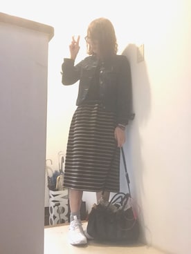 「仕事着」｜「アイテム（デニムジャケット）」を使った、naocoさん（レディース・155cm）の秋コーディネート