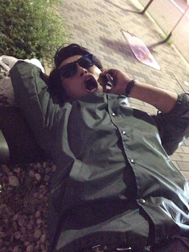 「アイテム（ナイロンジャケット、グリーン系）」を使った、棚kenさん（メンズ・172cm）の冬コーディネート