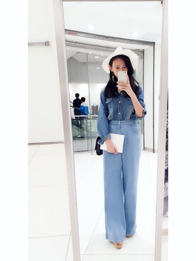 「SNIDEL（スナイデル）のアイテム（デニムパンツ、ブルー系）」を使った、nao_（≧∇≦）さん（レディース・158cm）の秋コーディネート