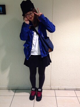 「northface（ノースフェイス）のアイテム（キャップ、ブラック系）」を使った、matsumuさん（レディース・167cm）の夏コーディネート