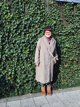 「ZARA（ザラ）のアイテム（その他アウター、ベージュ系）」を使った、matsumuさん（レディース・167cm）の冬コーディネート
