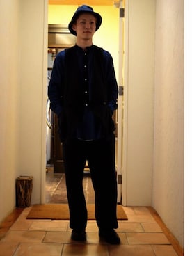 「BLACK&BLUE（ブラックアンドブルー）のアイテム（トップス）」を使った、クボさん（メンズ・175cm）の秋コーディネート