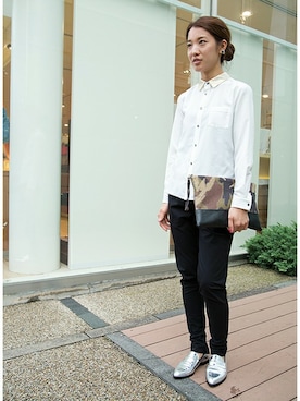 「near.nippon.（ニアーニッポン）のアイテム（バッグ）」を使った、megさん（レディース・164cm）の春コーディネート